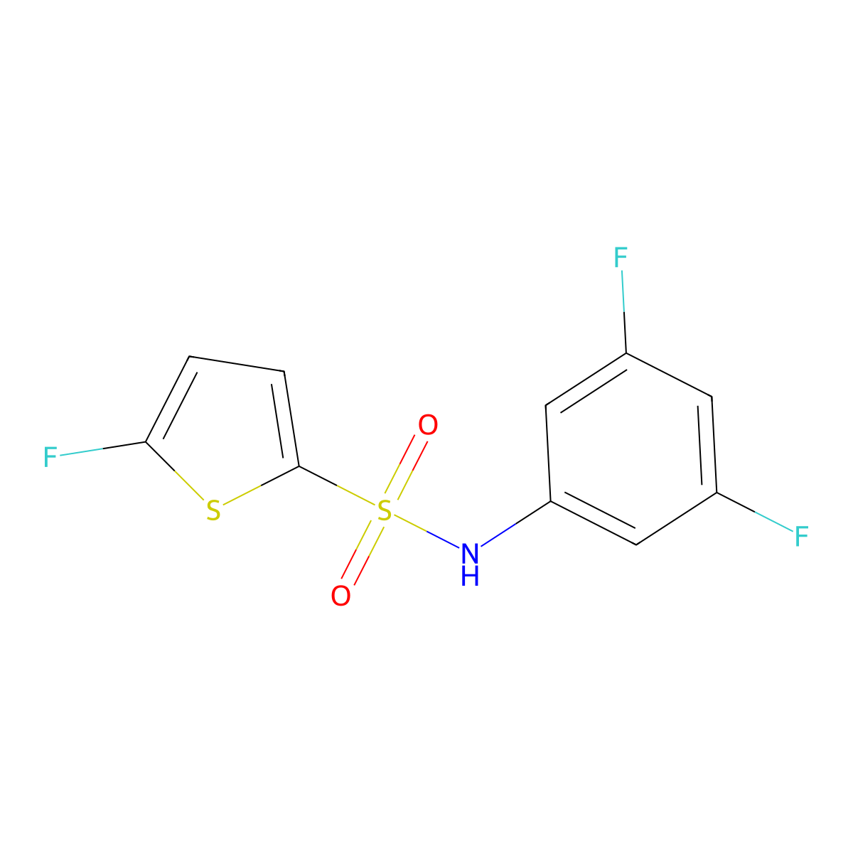N~2~-(3,5-Difluorophenyl)-5-fluoro-2-thiophenesulfonamide molecular structure, CAS 1855888-62-8