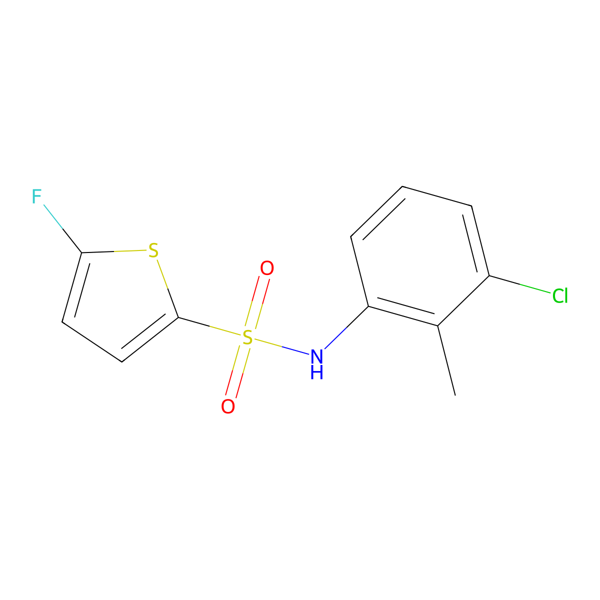 N-(3-Chloro-2-methylphenyl)-5-fluorothiophene-2-sulfonamide molecular structure, CAS 1855888-65-1