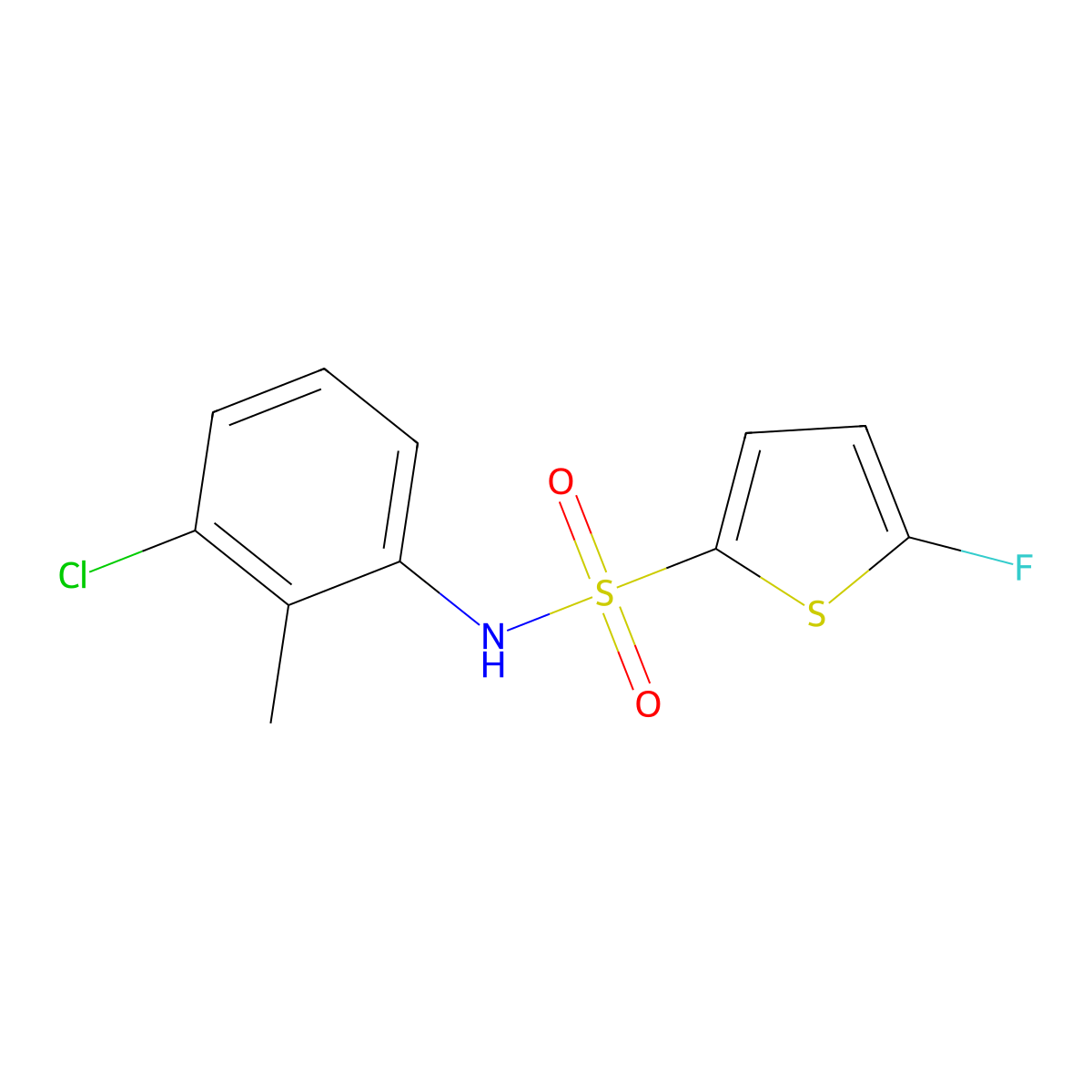 N-(3-Chloro-2-methylphenyl)-5-fluorothiophene-2-sulfonamide molecular structure, CAS 1855888-65-1
