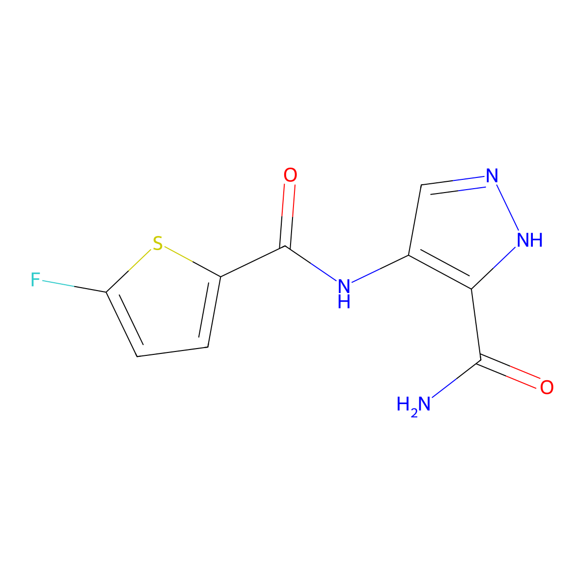 4-(5-Fluorothiophene-2-amido)-1H-pyrazole-3-carboxamide molecular structure, CAS 1855888-80-0
