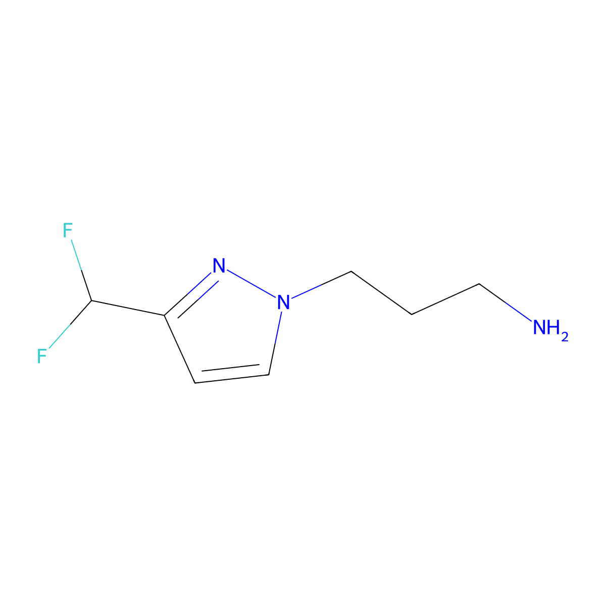 3-[3-(Difluoromethyl)-1H-pyrazol-1-yl]propan-1-amine molecular structure, CAS 1855888-83-3