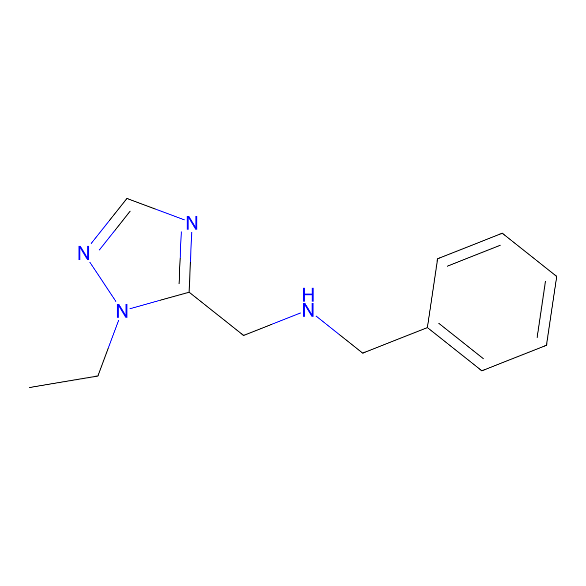 benzyl[(1-ethyl-1H-1,2,4-triazol-5-yl)methyl]amine molecular structure, CAS 1855888-97-9