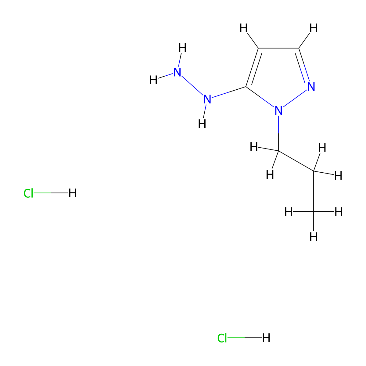 5-hydrazino-1-propyl-1H-pyrazole molecular structure, CAS 1855889-04-1