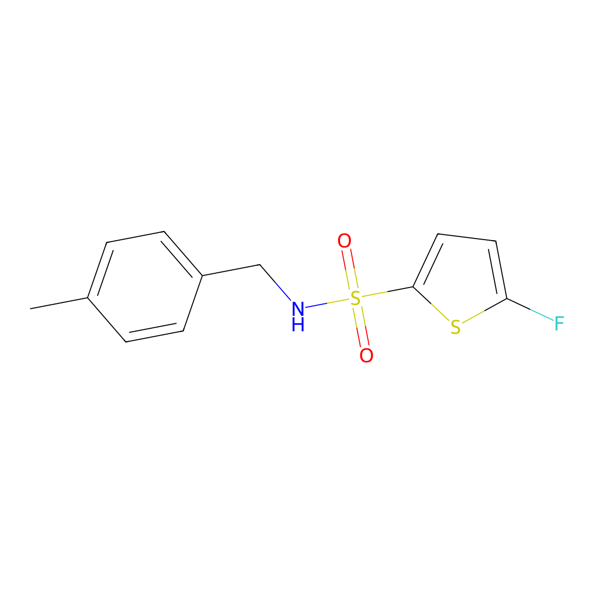 5-Fluoro-N-(4-methylbenzyl)thiophene-2-sulfonamide molecular structure, CAS 1855889-11-0