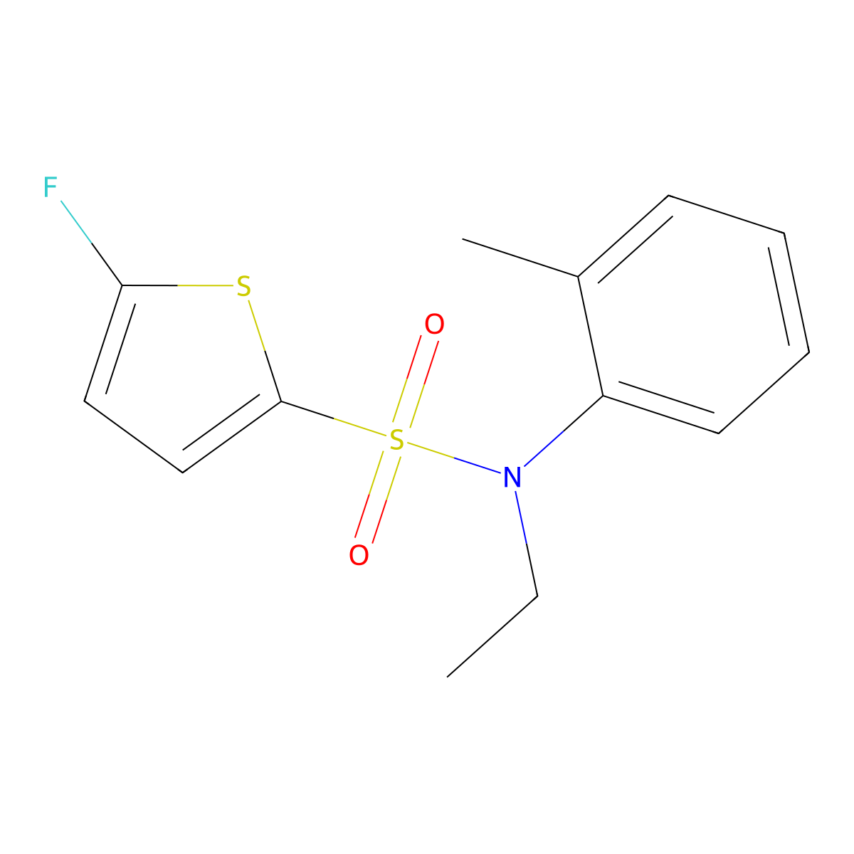 N-Ethyl-5-fluoro-N-(o-tolyl)thiophene-2-sulfonamide molecular structure, CAS 1855889-18-7