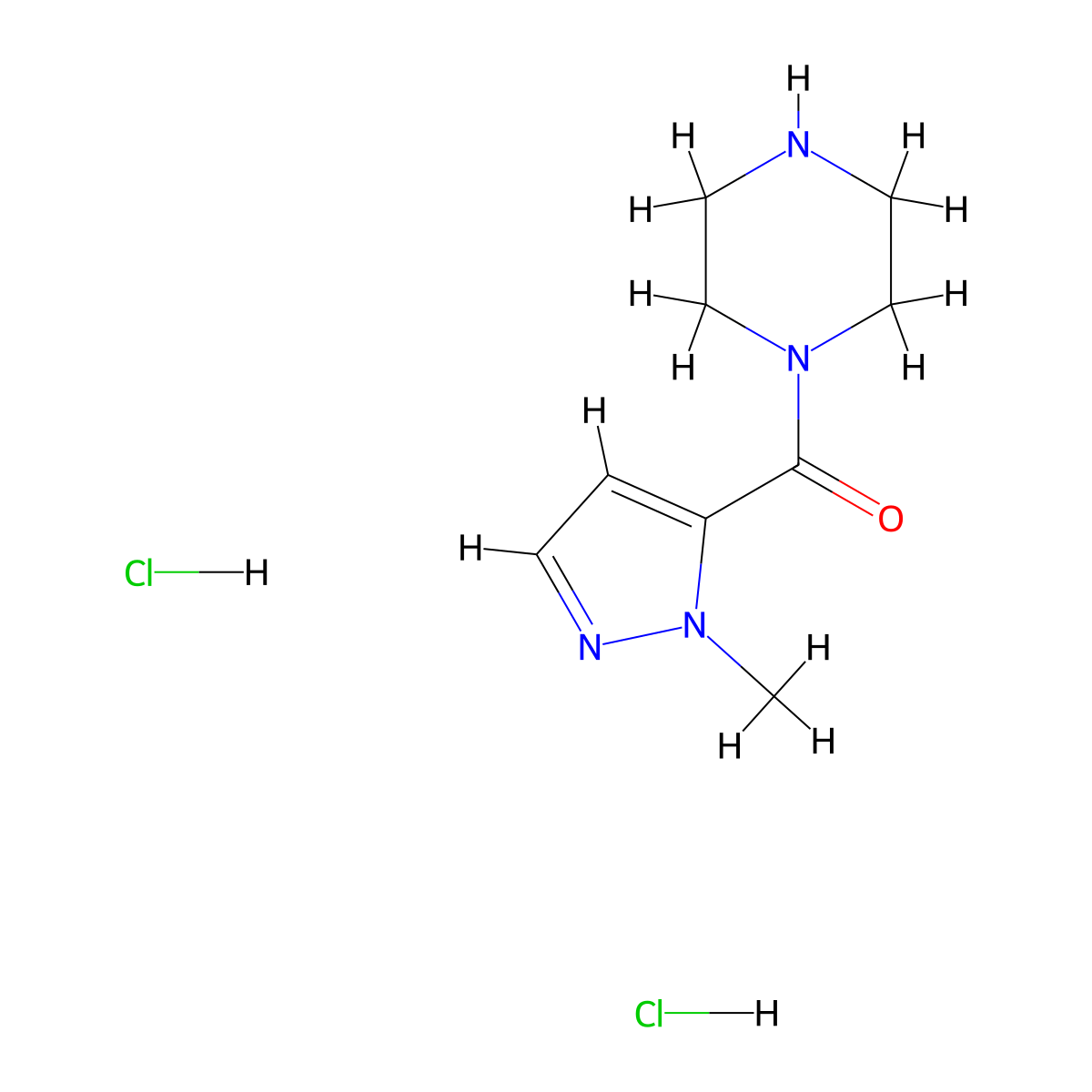 1-[(1-Methyl-1H-pyrazol-5-YL)carbonyl]piperazine molecular structure, CAS 1855889-43-8