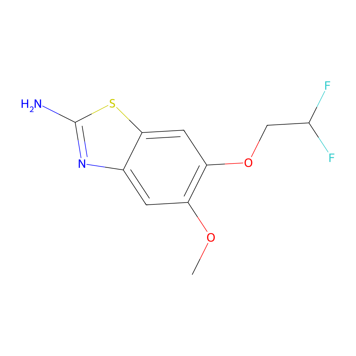 6-(2,2-Difluoroethoxy)-5-methoxy-1,3-benzothiazol-2-amine molecular structure, CAS 1855889-47-2