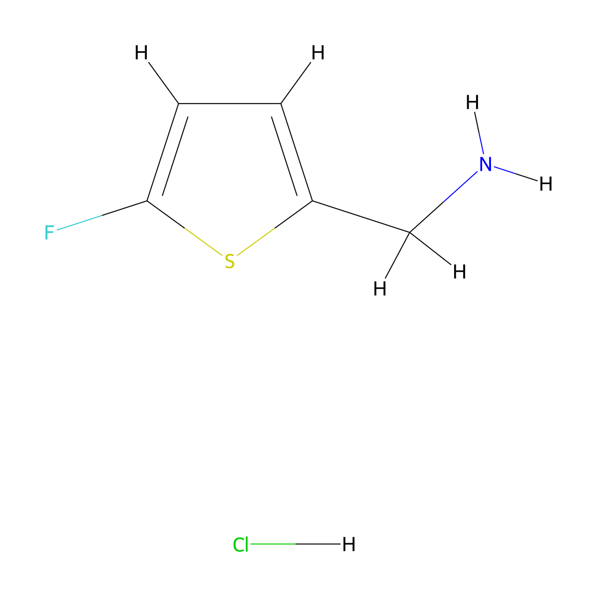 (5-Fluorothiophen-2-yl)methanamine hydrochloride molecular structure, CAS 1855889-50-7