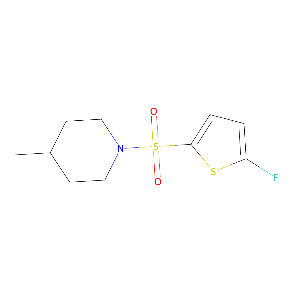 1-[(5-Fluoro-2-thienyl)sulfonyl]-4-methylpiperidine molecular structure, CAS 1855889-59-6