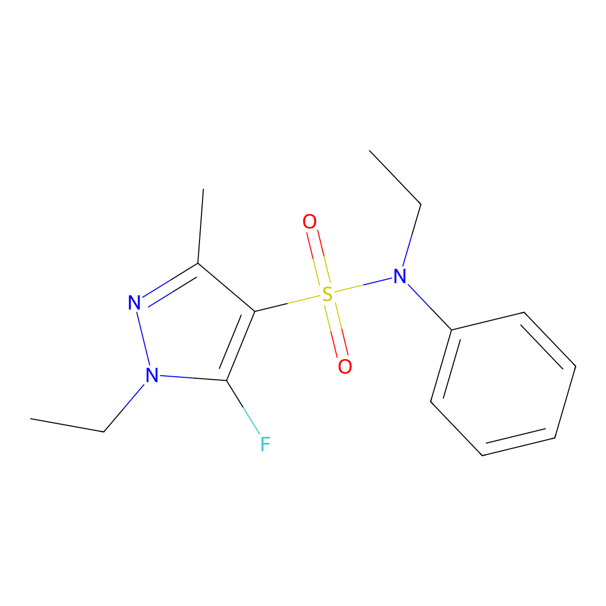 N,1-Diethyl-5-fluoro-3-methyl-N-phenyl-1H-pyrazole-4-sulfonamide molecular structure, CAS 1855889-63-2