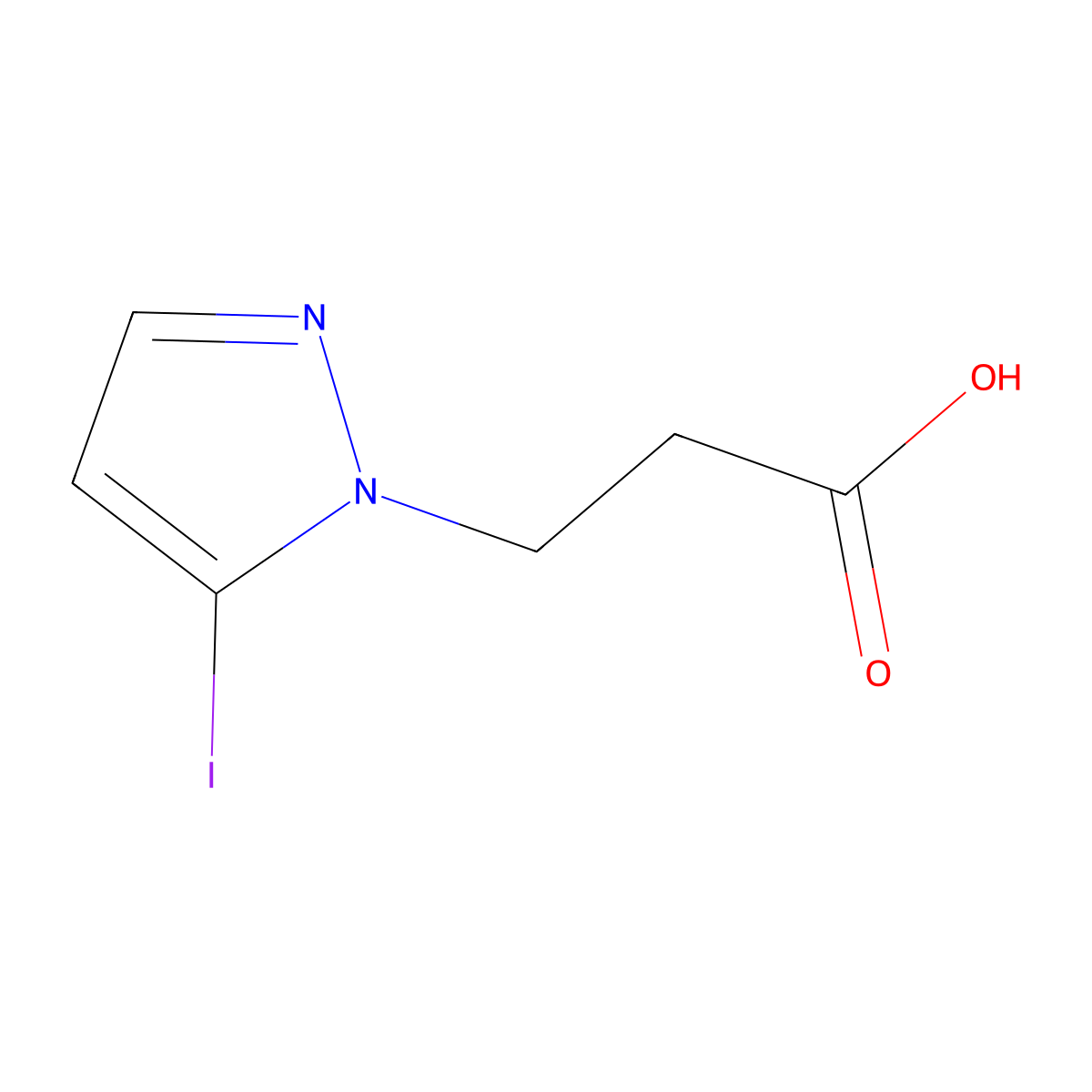 3-(5-iodo-1H-pyrazol-1-yl)propanoic acid molecular structure, CAS 1855889-68-7
