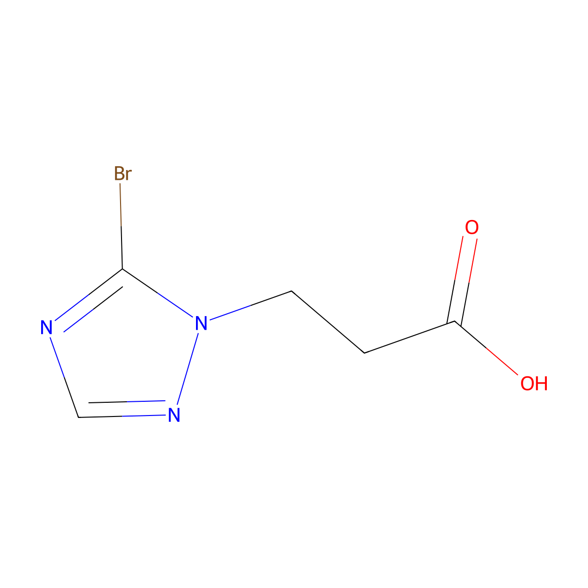 3-(5-bromo-1H-1,2,4-triazol-1-yl)propanoic acid molecular structure, CAS 1855889-75-6