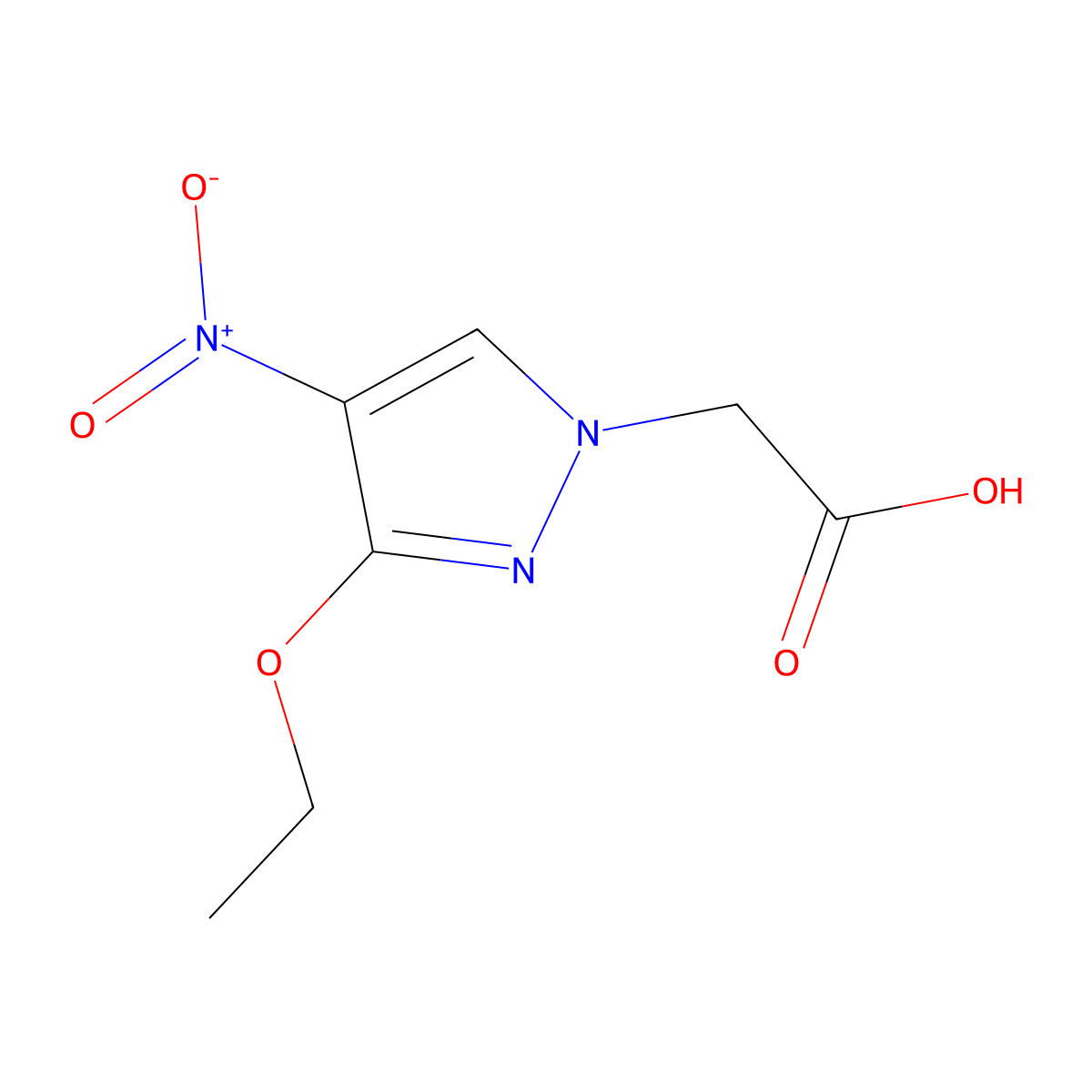 2-(3-ethoxy-4-nitro-1H-pyrazol-1-yl)acetic acid molecular structure, CAS 1855889-83-6
