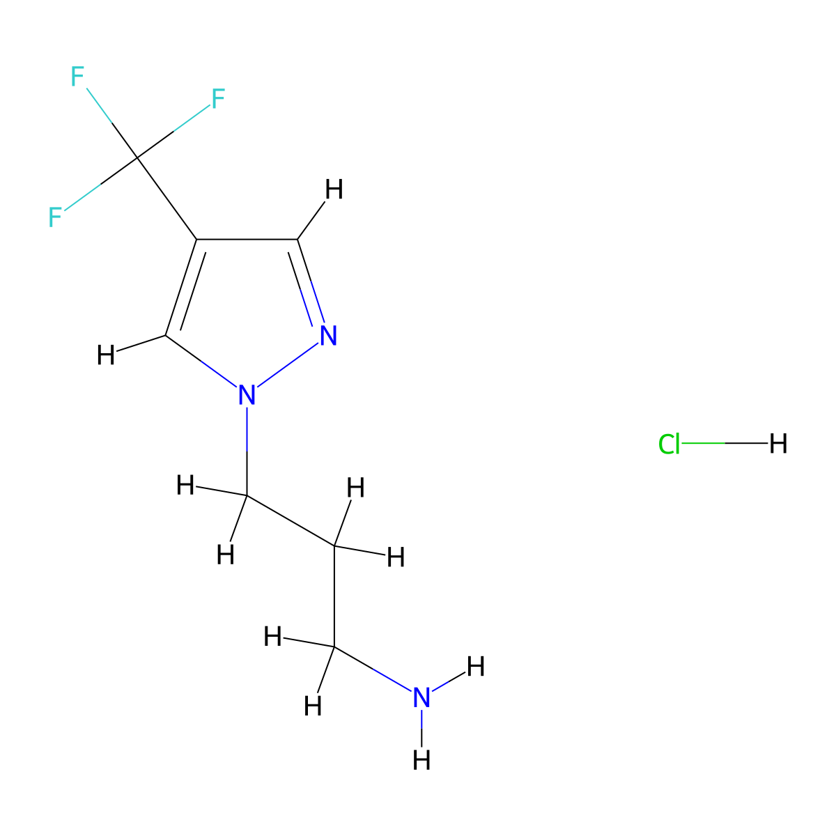 3-[4-(Trifluoromethyl)-1H-pyrazol-1-yl]propan-1-amine hydrochloride molecular structure, CAS 1855889-85-8