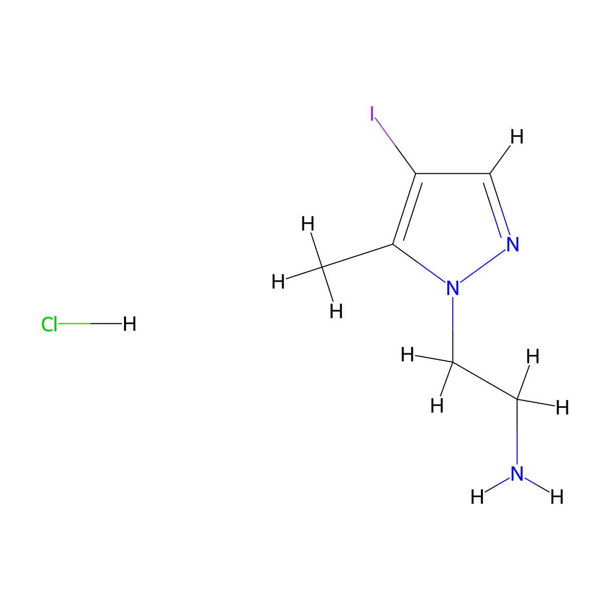 2-(4-Iodo-5-methyl-1H-pyrazol-1-yl)ethanamine molecular structure, CAS 1855890-04-8