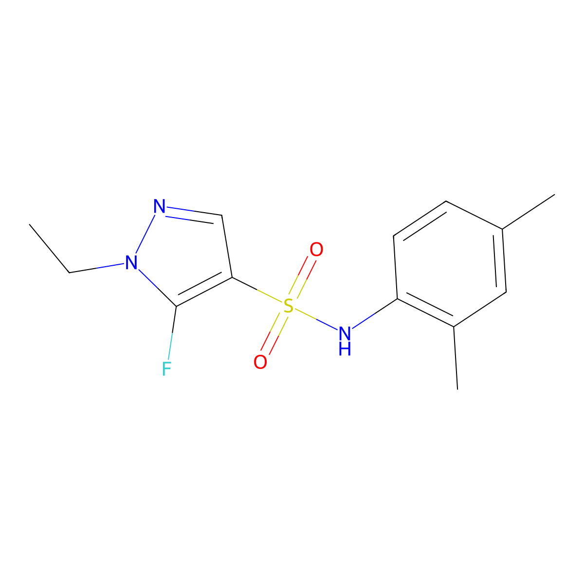N-(2,4-Dimethylphenyl)-1-ethyl-5-fluoro-1H-pyrazole-4-sulfonamide molecular structure, CAS 1855890-20-8