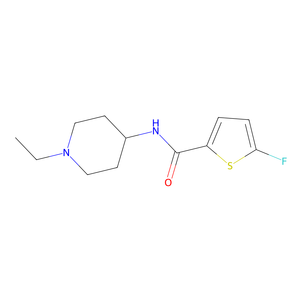 N-(1-Ethylpiperidin-4-YL)-5-fluorothiophene-2-carboxamide molecular structure, CAS 1855890-29-7