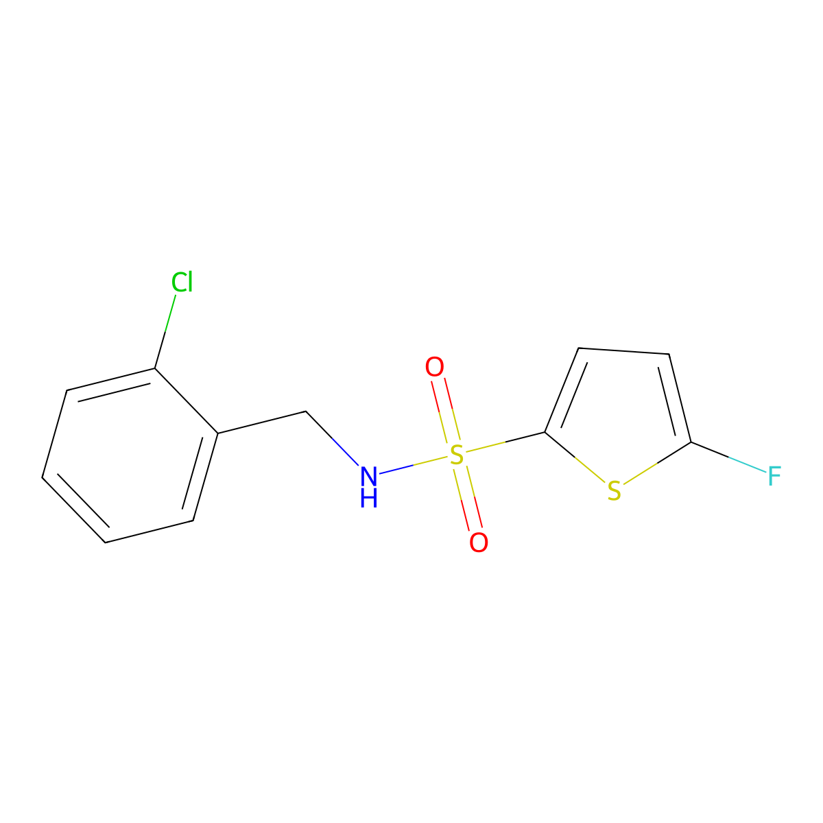 N-(2-Chlorobenzyl)-5-fluorothiophene-2-sulfonamide molecular structure, CAS 1855890-42-4
