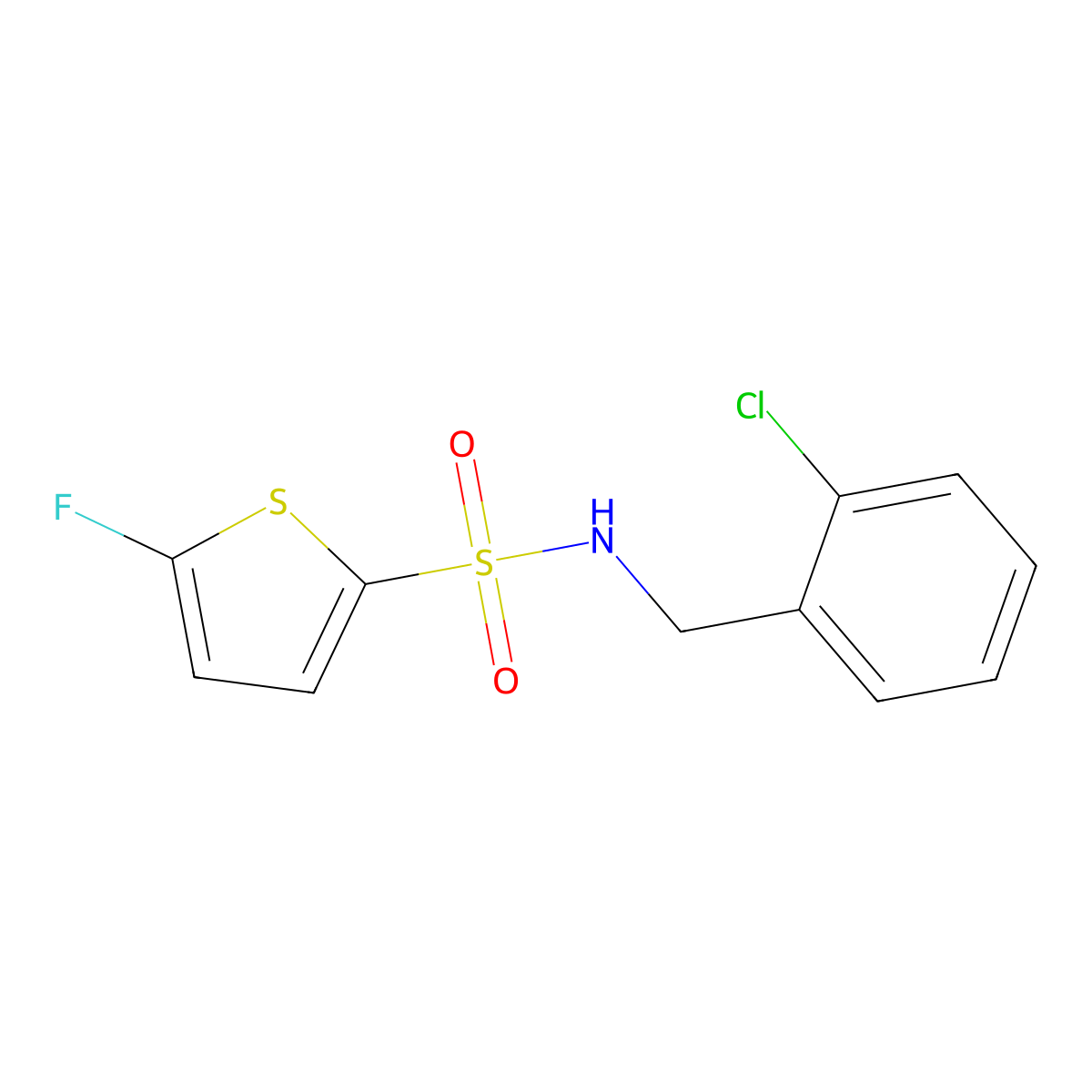 N-(2-Chlorobenzyl)-5-fluorothiophene-2-sulfonamide molecular structure, CAS 1855890-42-4