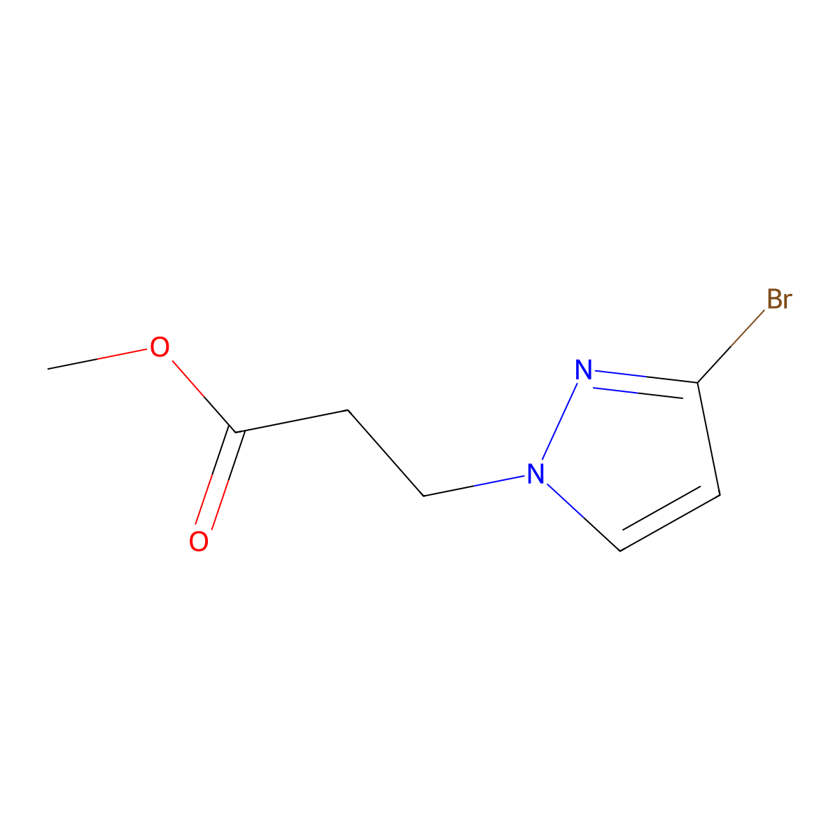 methyl 3-(3-bromo-1H-pyrazol-1-yl)propanoate molecular structure, CAS 1855890-47-9