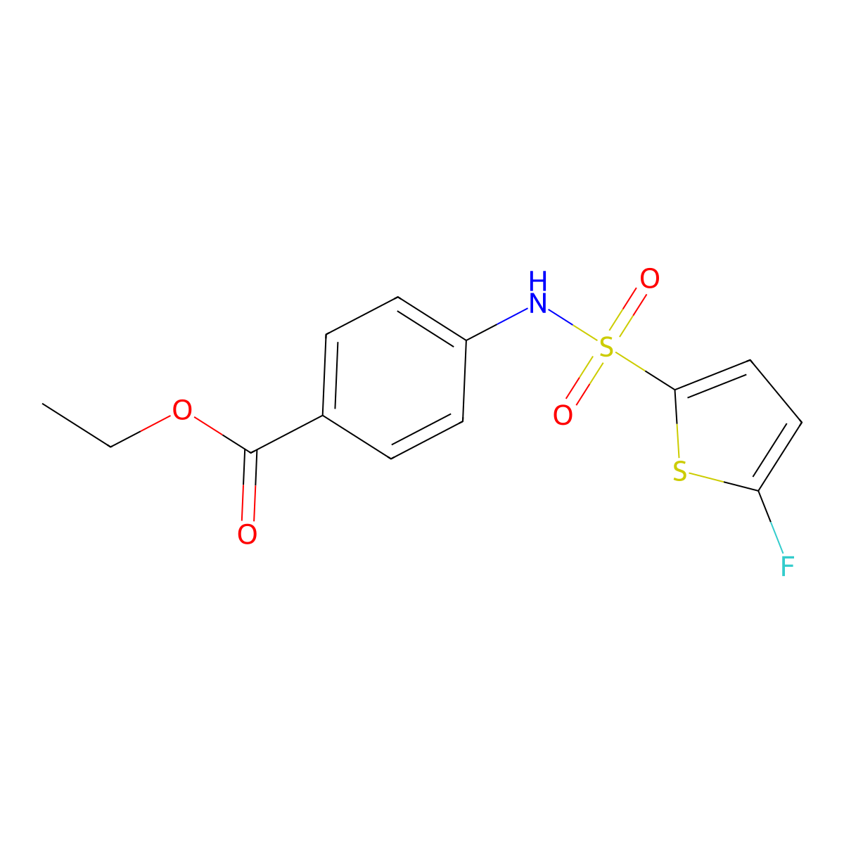 Ethyl 4-((5-fluorothiophene)-2-sulfonamido)benzoate molecular structure, CAS 1855890-54-8