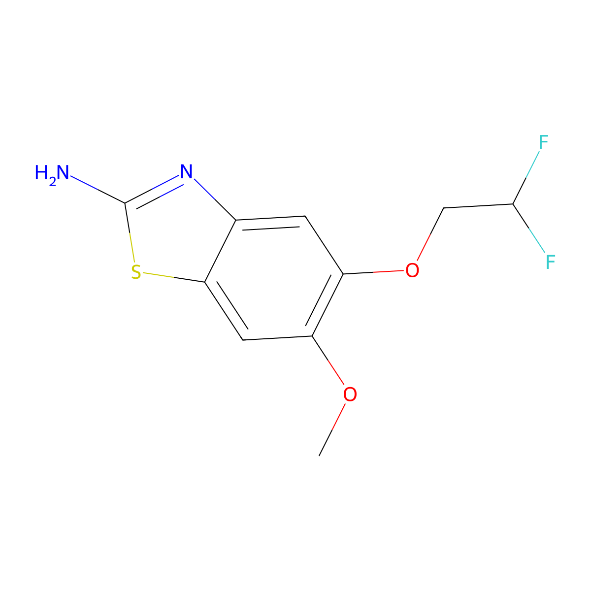 5-(2,2-Difluoroethoxy)-6-methoxy-1,3-benzothiazol-2-amine molecular structure, CAS 1855890-59-3