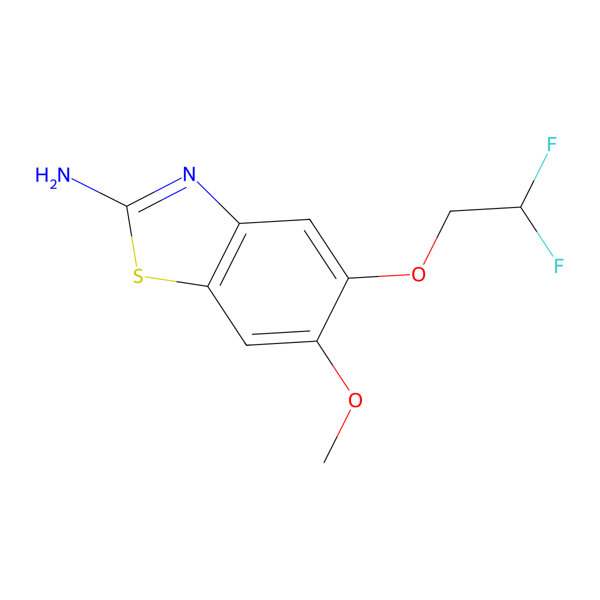 5-(2,2-Difluoroethoxy)-6-methoxy-1,3-benzothiazol-2-amine molecular structure, CAS 1855890-59-3
