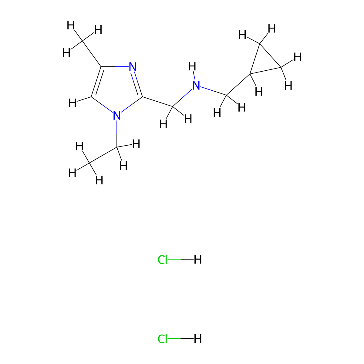 1-cyclopropyl-N-[(1-ethyl-4-methyl-1H-imidazol-2-yl)methyl]methanamine molecular structure, CAS 1855890-69-5