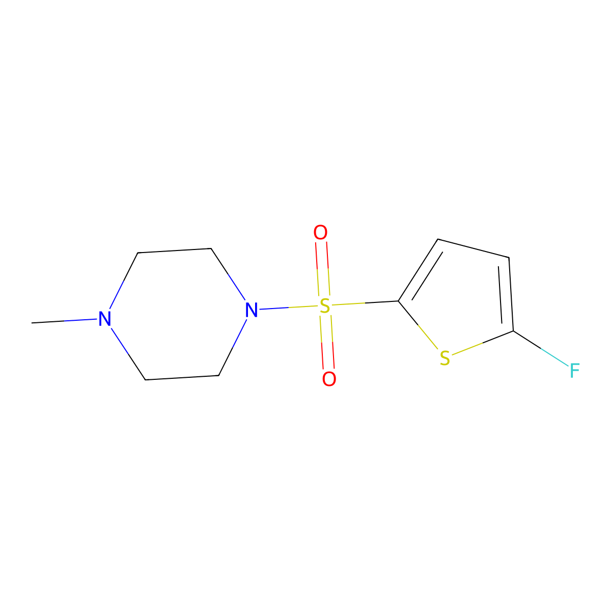 1-[(5-Fluorothiophen-2-yl)sulfonyl]-4-methylpiperazine molecular structure, CAS 1855890-82-2