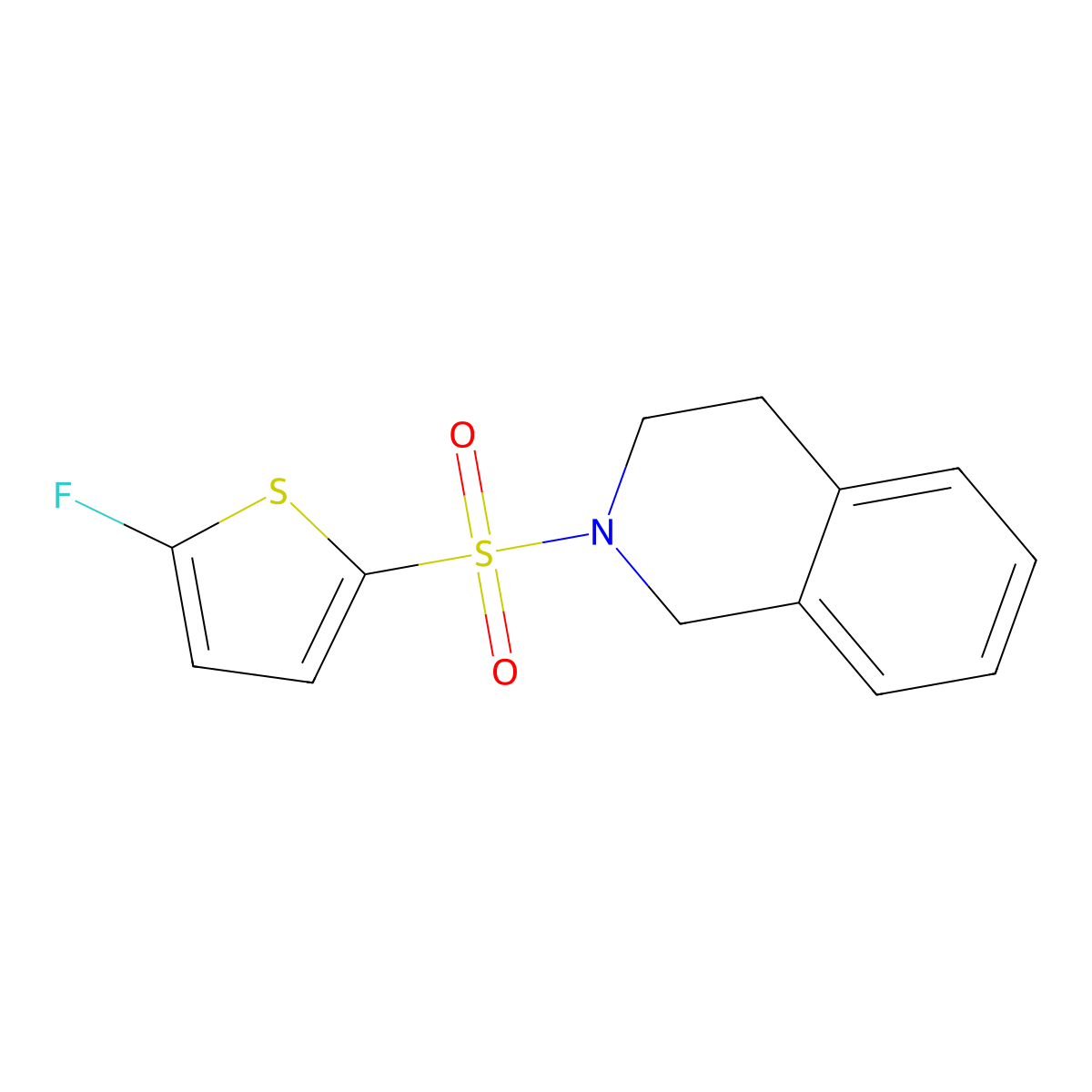 2-[(5-Fluorothiophen-2-yl)sulfonyl]-1,2,3,4-tetrahydroisoquinoline molecular structure, CAS 1855890-87-7