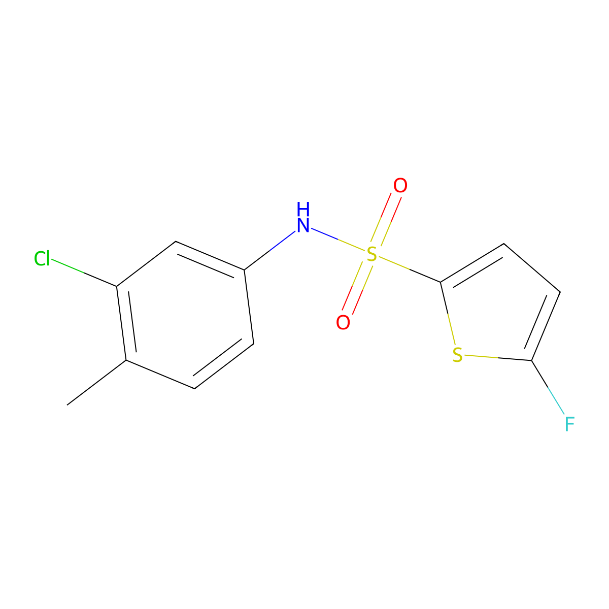 N-(3-Chloro-4-methylphenyl)-5-fluorothiophene-2-sulfonamide molecular structure, CAS 1855890-92-4