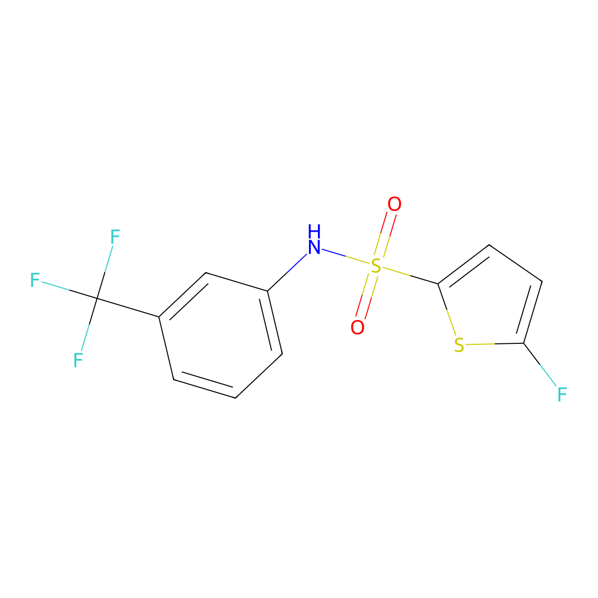 5-Fluoro-N-(3-(trifluoromethyl)phenyl)thiophene-2-sulfonamide molecular structure, CAS 1855890-97-9