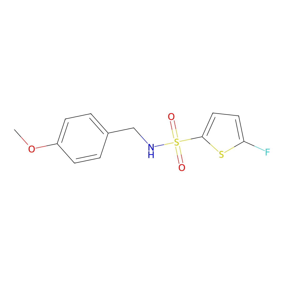 5-Fluoro-N-(4-methoxybenzyl)thiophene-2-sulfonamide molecular structure, CAS 1855890-99-1