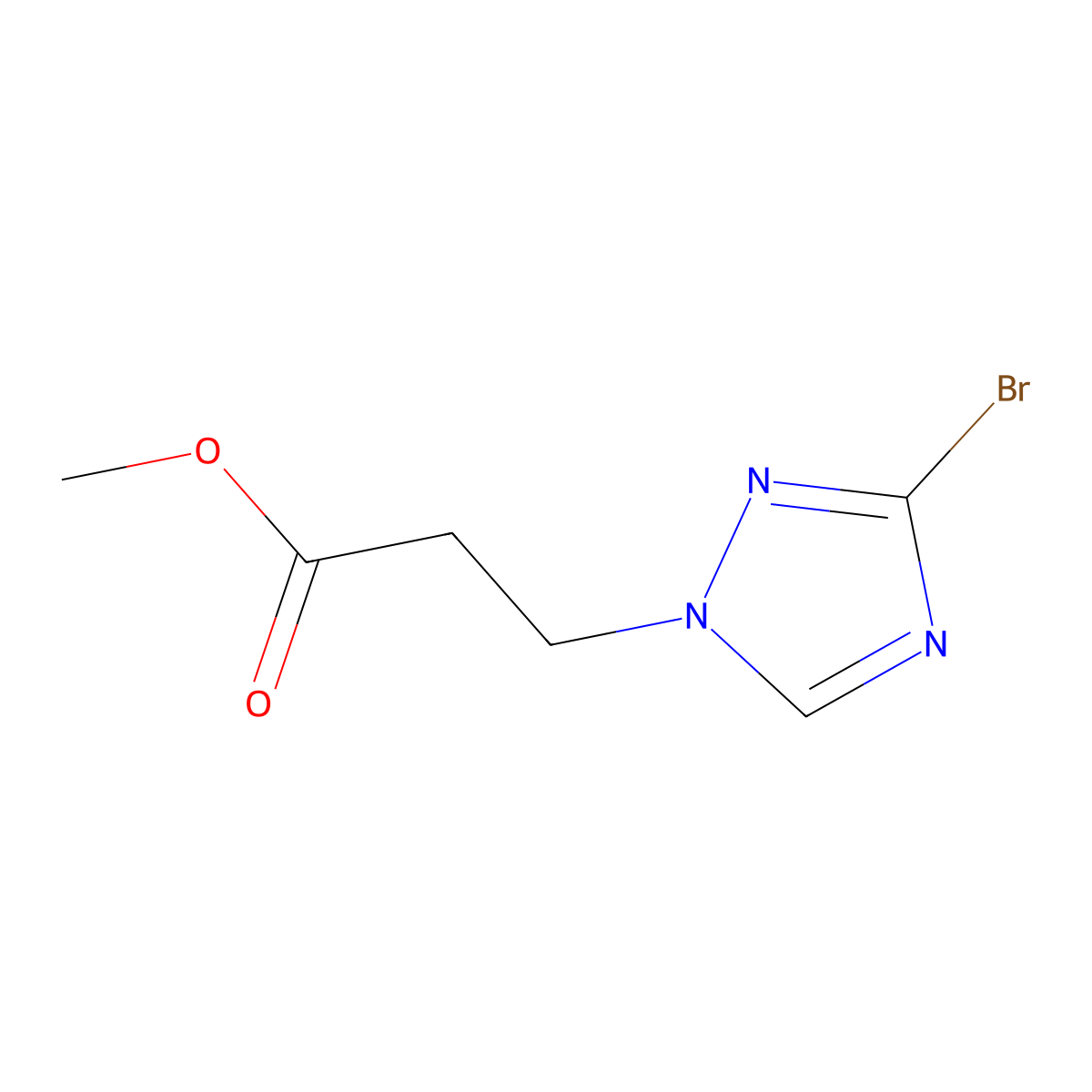 methyl 3-(3-bromo-1H-1,2,4-triazol-1-yl)propanoate molecular structure, CAS 1855891-01-8