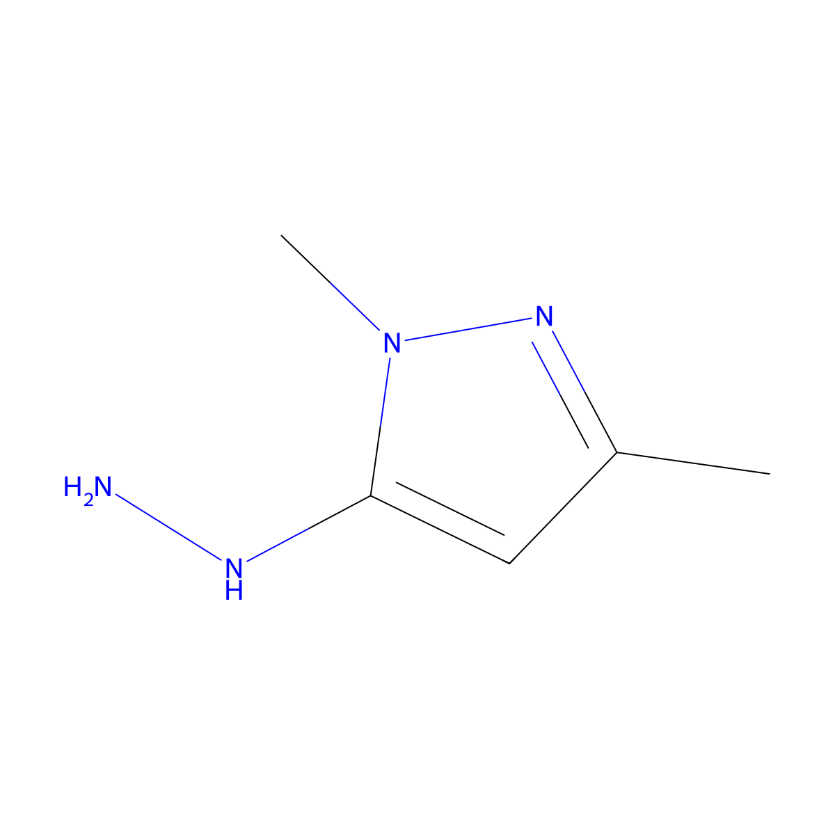 5-hydrazinyl-1,3-dimethyl-1H-pyrazole molecular structure, CAS 1855891-18-7