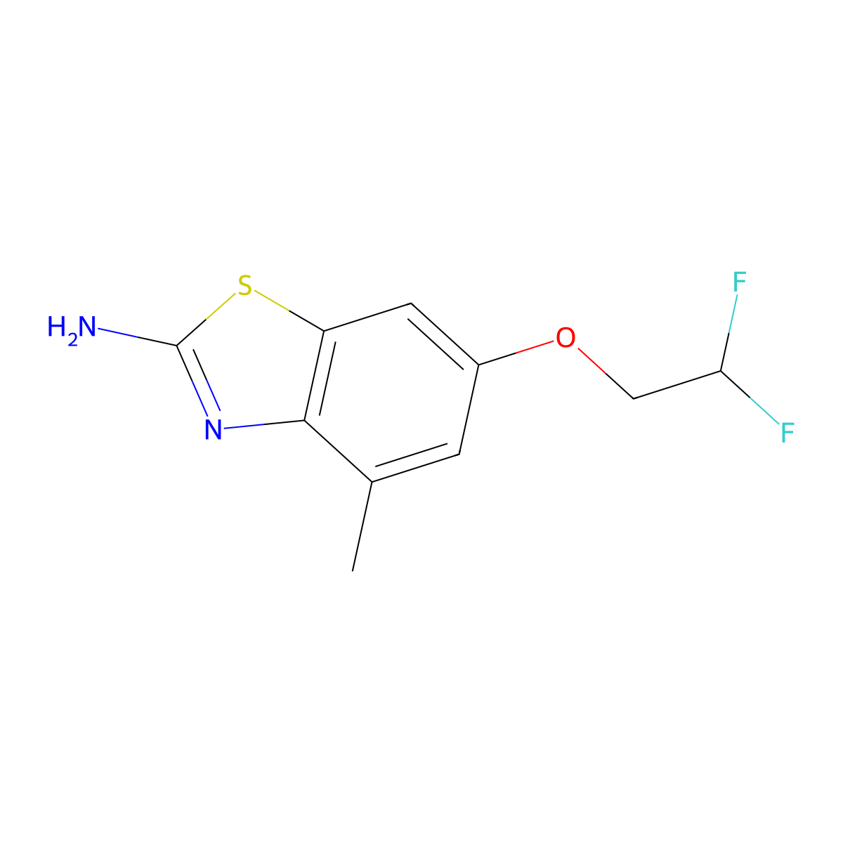 6-(2,2-Difluoroethoxy)-4-methyl-1,3-benzothiazol-2-amine molecular structure, CAS 1855891-35-8