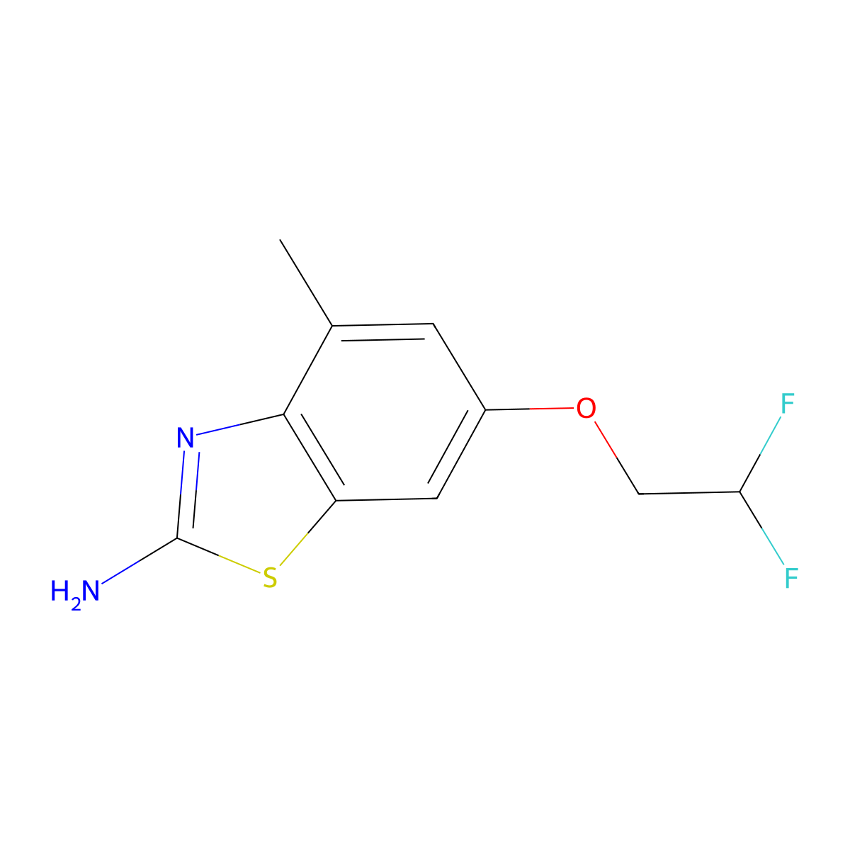 6-(2,2-Difluoroethoxy)-4-methyl-1,3-benzothiazol-2-amine molecular structure, CAS 1855891-35-8