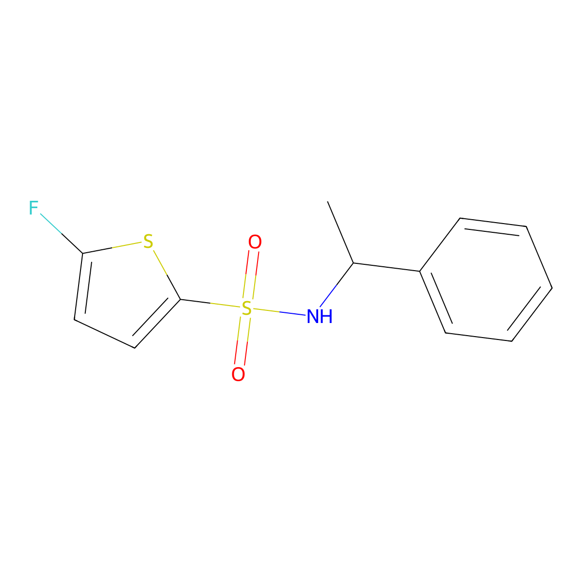 5-Fluoro-N-(1-phenylethyl)thiophene-2-sulfonamide molecular structure, CAS 1855891-39-2