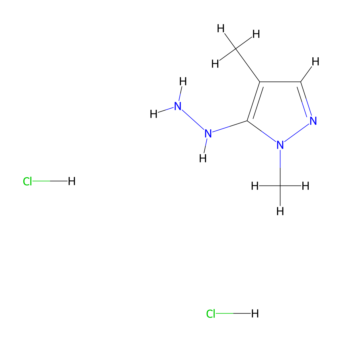 5-hydrazino-1,4-dimethyl-1H-pyrazole molecular structure, CAS 1855891-42-7