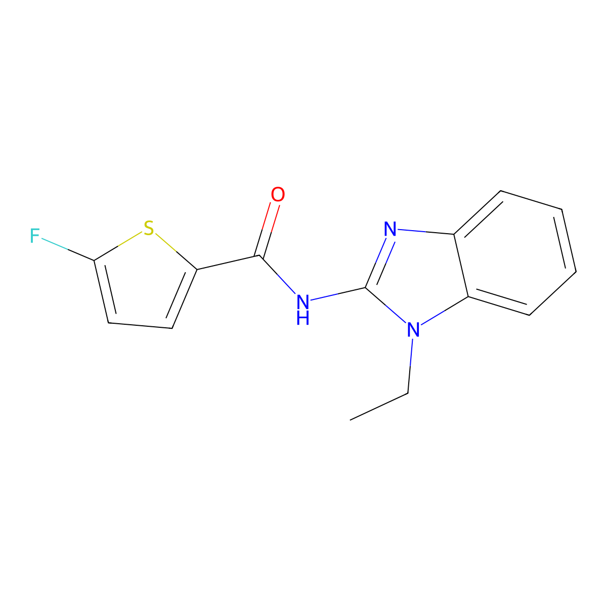 N-(1-Ethyl-1H-benzo[d]imidazol-2-yl)-5-fluorothiophene-2-carboxamide molecular structure, CAS 1855891-55-2