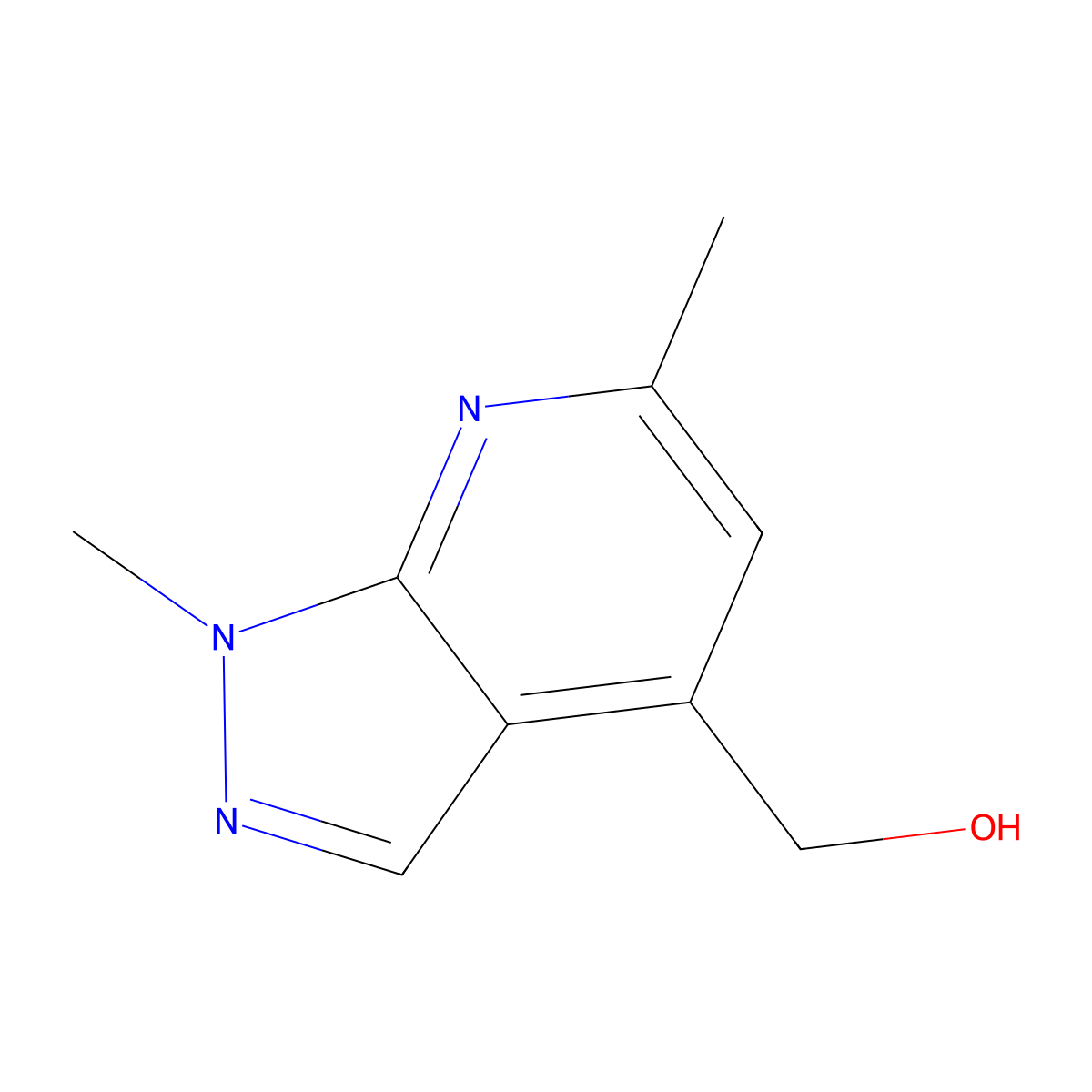 (1,6-dimethyl-1H-pyrazolo[3,4-b]pyridin-4-yl)methanol molecular structure, CAS 1855891-56-3