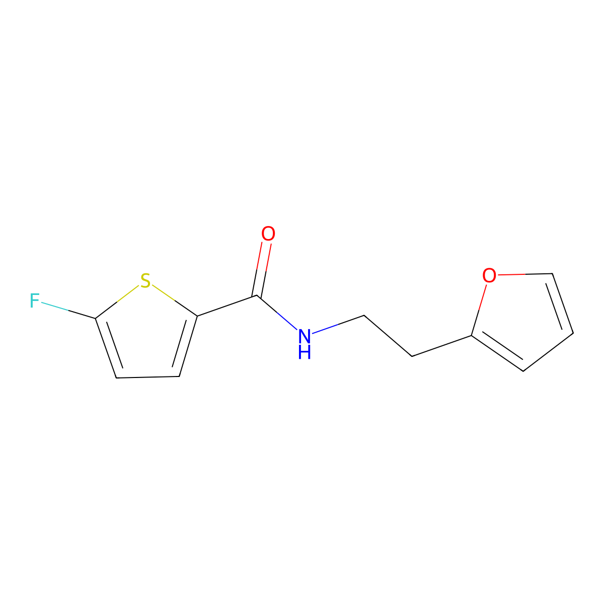 5-Fluoro-N-(2-(furan-2-yl)ethyl)thiophene-2-carboxamide molecular structure, CAS 1855891-57-4