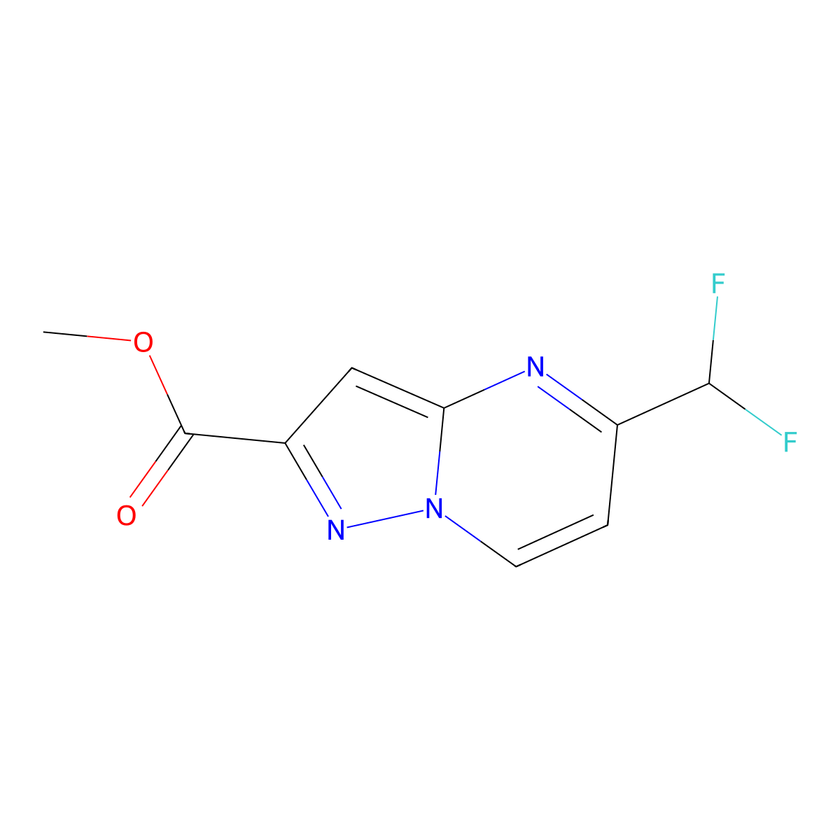 Methyl 5-(difluoromethyl)pyrazolo[1,5-a]pyrimidine-2-carboxylate molecular structure, CAS 1855891-61-0