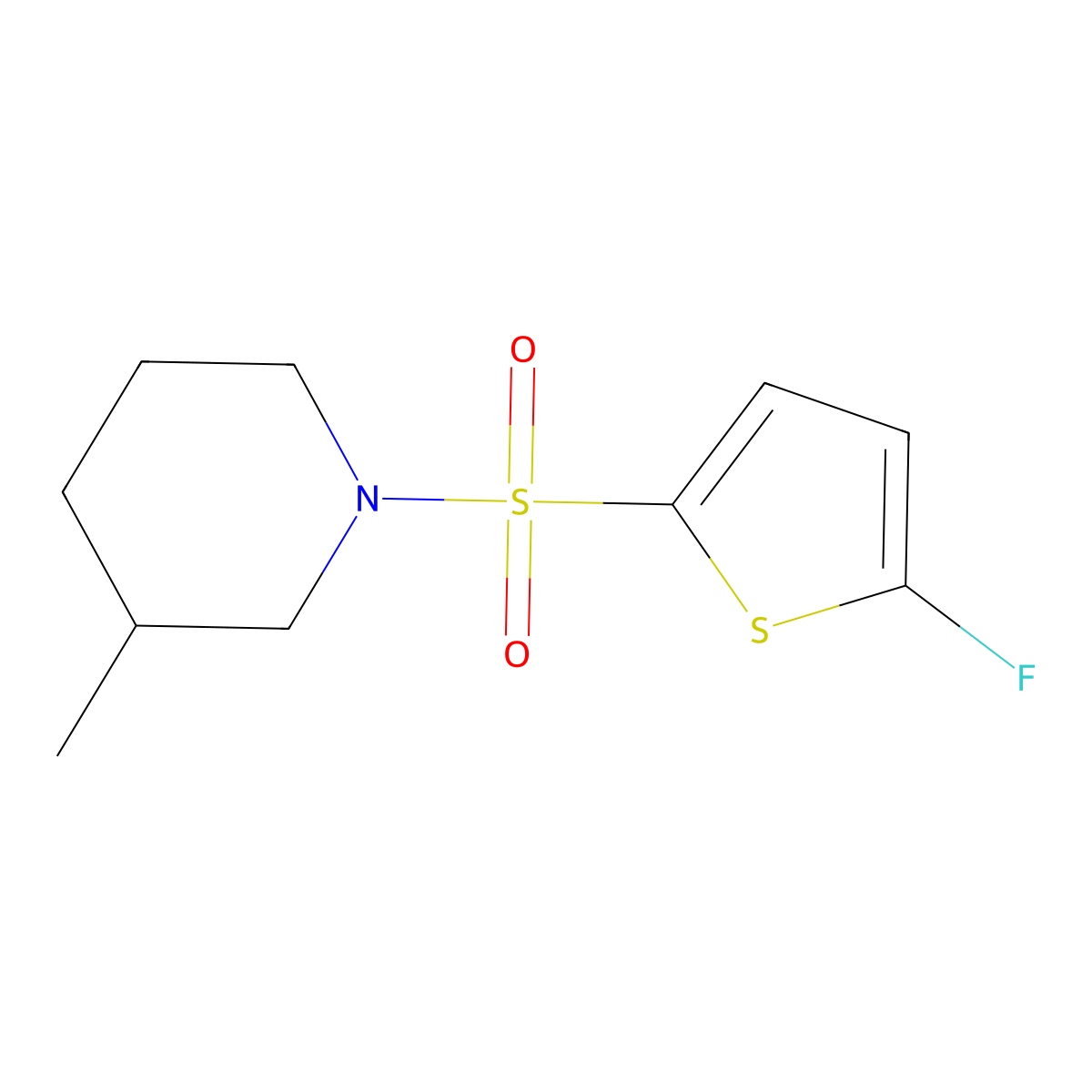 1-[(5-Fluoro-2-thienyl)sulfonyl]-3-methylpiperidine molecular structure, CAS 1855898-77-9