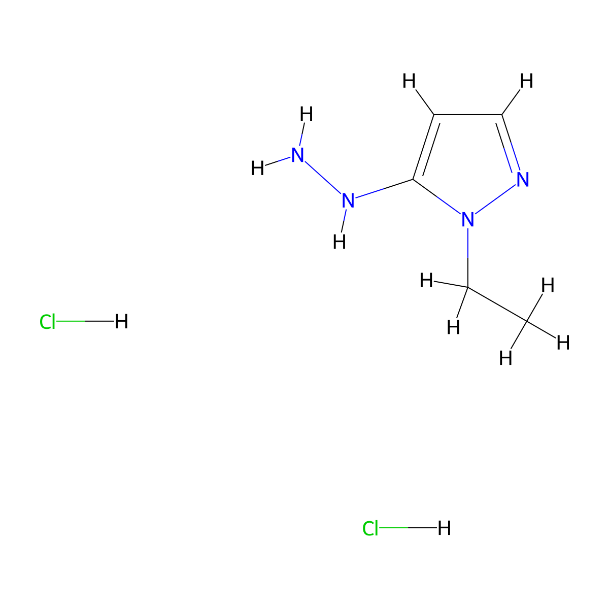 1-Ethyl-5-hydrazinyl-1H-pyrazole dihydrochloride molecular structure, CAS 1855898-89-3