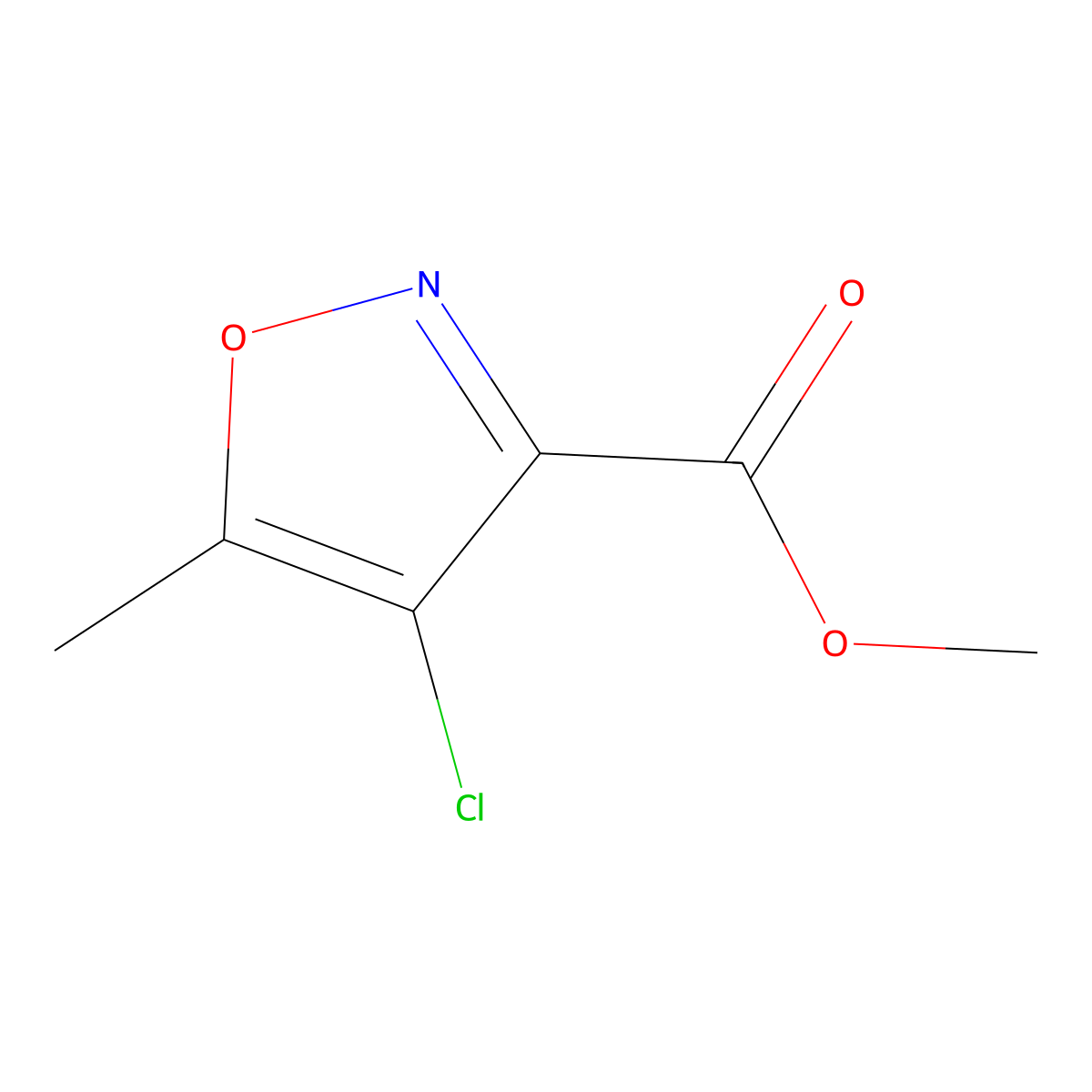 Methyl 4-chloro-5-methyl-1,2-oxazole-3-carboxylate molecular structure, CAS 1855898-97-3