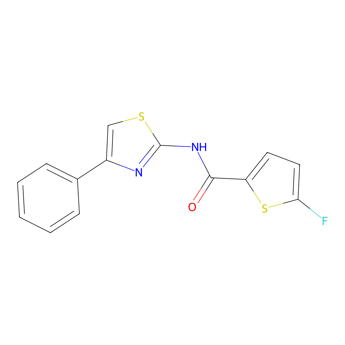 5-Fluoro-N-(4-phenylthiazol-2-yl)thiophene-2-carboxamide molecular structure, CAS 1855899-37-4