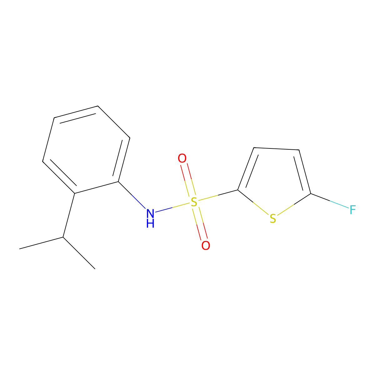 5-Fluoro-N-(2-isopropylphenyl)thiophene-2-sulfonamide molecular structure, CAS 1855899-40-9