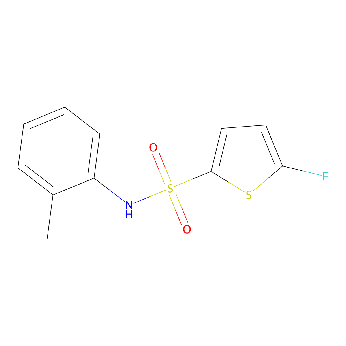 5-Fluoro-N-(o-tolyl)thiophene-2-sulfonamide molecular structure, CAS 1855899-53-4