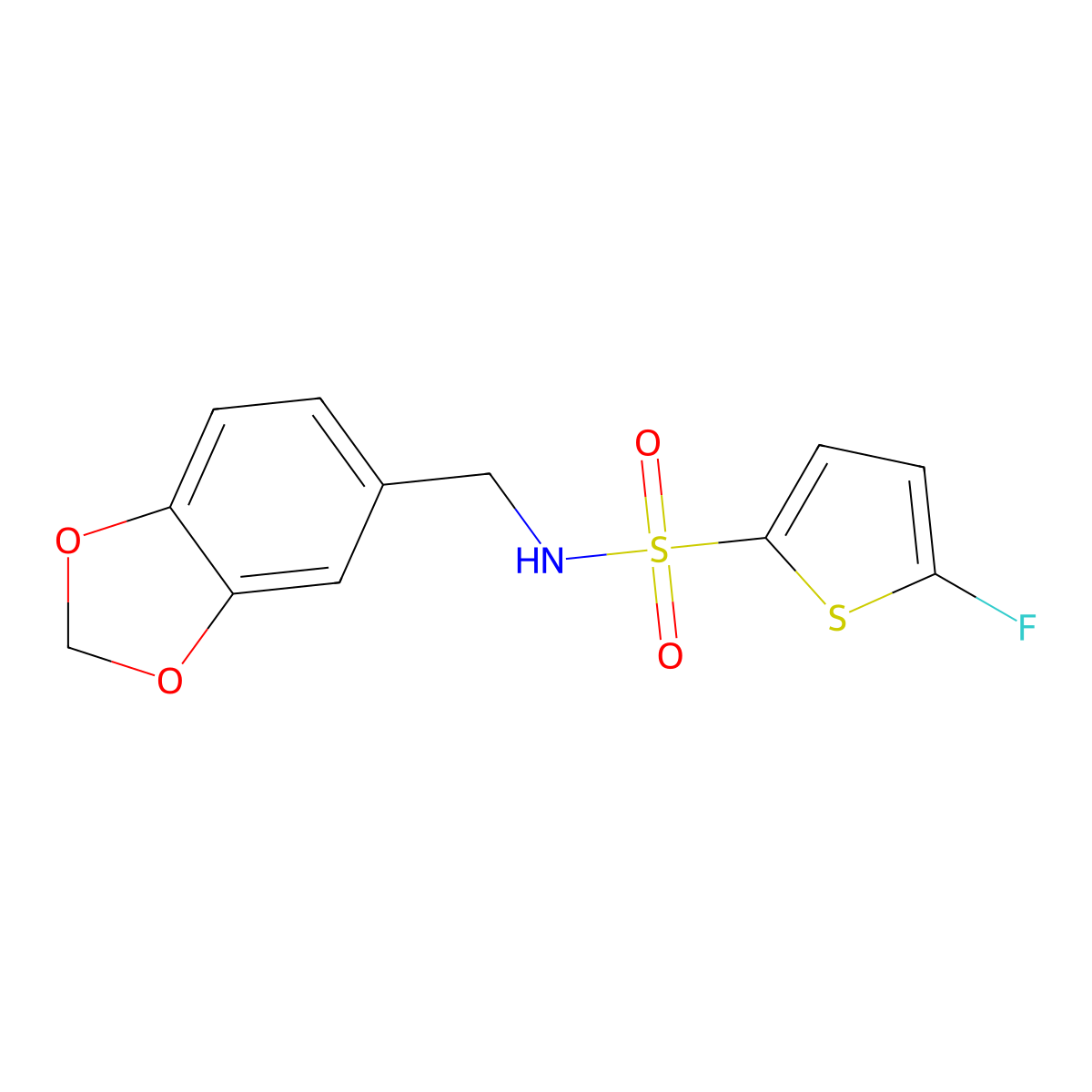 N-(Benzo[d][1,3]dioxol-5-ylmethyl)-5-fluorothiophene-2-sulfonamide molecular structure, CAS 1855899-55-6